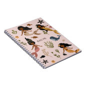 ミニマエレガントリストのピンクのアフリカ系アメリカ人マーメイド ノートブック (右側)