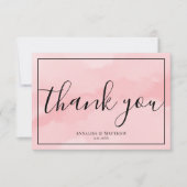 ミニマエレガントリストのピ結婚ンク サンキューカード (正面)