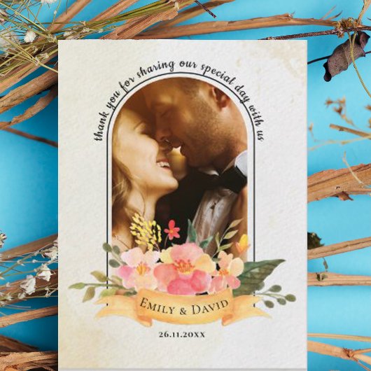 ミニマエレガントリストのフローラ写真結婚をお願い ポストカード