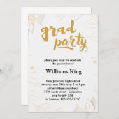 ミニマエレガントリストのブラシ付きチャーム卒業パーティー 招待状 (正面/裏面)