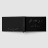 ミニマエレガントリストのブラック書道フォイル ゲストブック (全面)