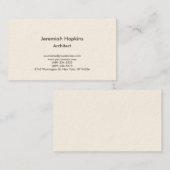 ミニマエレガントリストのプレインアーキテクト会社クリーム 名刺 (正面/裏面)