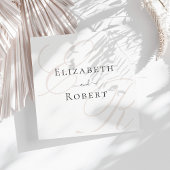 ミニマエレガントリストのベージュ結婚モノグラム スタンダードランチョンナプキン