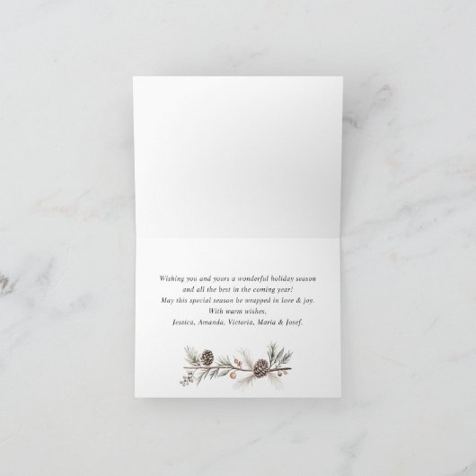 ミニマエレガントリストのボヘミアン・クリスマス・グリーティング シーズンカード (内部)