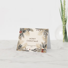 ミニマエレガントリストのボヘミアン・クリスマス・グリーティング シーズンカード