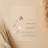 ミニマエレガントリストのボホフローラ結婚ズ アクリル招待状