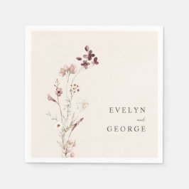 ミニマエレガントリストのボホフローラ結婚ズ スタンダードカクテルナプキン