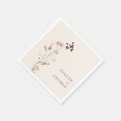 ミニマエレガントリストのボホフローラ結婚ズ スタンダードカクテルナプキン (角)