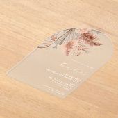 ミニマエレガントリストのボホフローラ1st誕生日 アクリル招待状 (レイダウン)