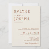 ミニマエレガントリストのボホモダンテラ結婚コッタ 招待状 (正面)