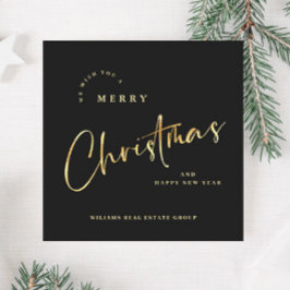 ミニマエレガントリストのメリークリスマス企業の金ゴールド シーズンカード
