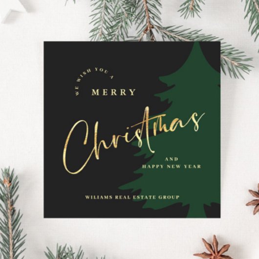 ミニマエレガントリストのメリークリスマス企業の金ゴールド シーズンカード