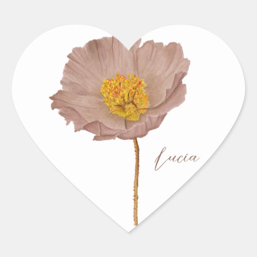 ミニマエレガントリストのモカフローラポップハート ハートシール (正面)