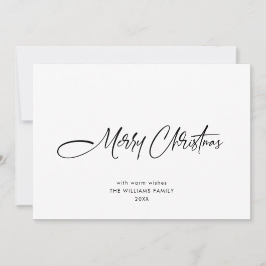 ミニマエレガントリストのモダンクリスマスグリーティング シーズンカード (正面)