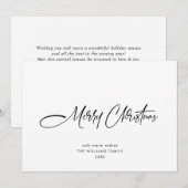 ミニマエレガントリストのモダンクリスマスグリーティング シーズンカード (正面/裏面)
