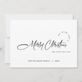 ミニマエレガントリストのモダンクリスマスグリーティング シーズンカード