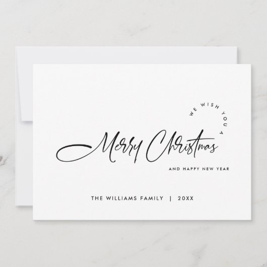 ミニマエレガントリストのモダンクリスマスグリーティング シーズンカード (正面)