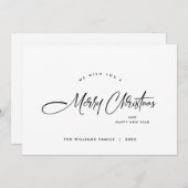 ミニマエレガントリストのモダンクリスマスグリーティング シーズンカード (正面/裏面)