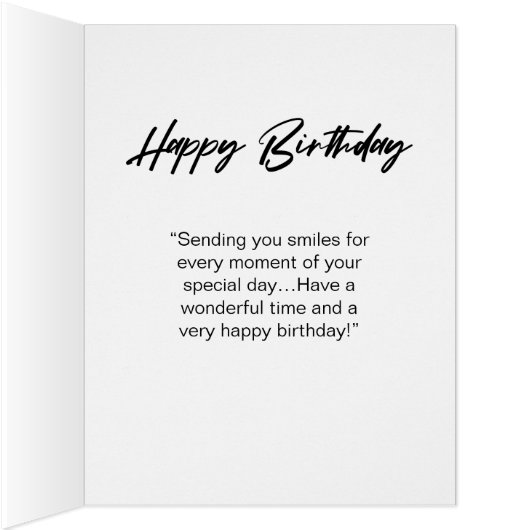 ミニマエレガントリストのモダンハッピーバースデー写真 (内側(右))