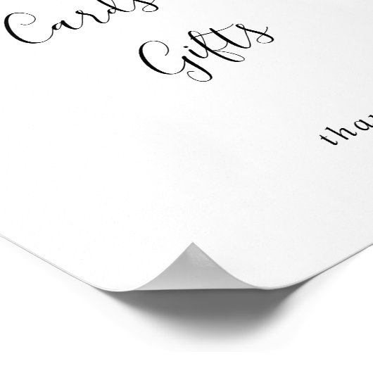 ミニマエレガントリストのユーカリプタスカードとギフトサイン ポスター (角)