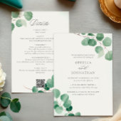 ミニマエレガントリストのユーカリ全インワン結婚ズ 招待状