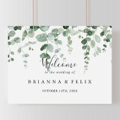 ミニマエレガントリストのユ結婚ーカリの歓迎サイン ポスター