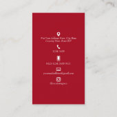 ミニマエレガントリストのレッドローズビジネスカード 名刺 (裏面)