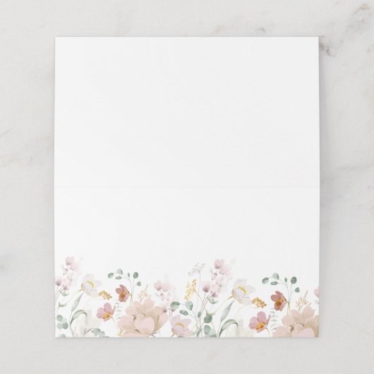 ミニマエレガントリストのワ結婚イルフラワー プレイスカード (外部開封)