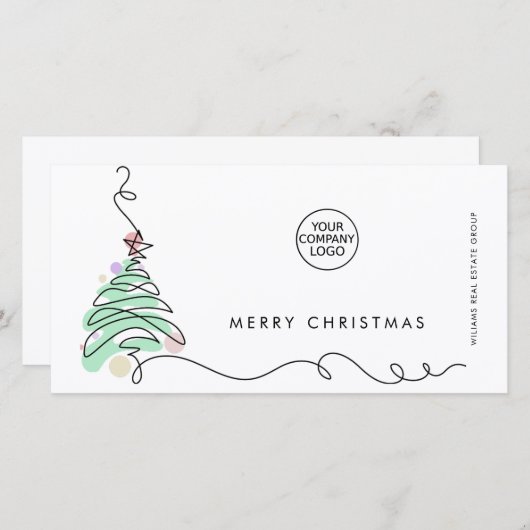 ミニマエレガントリストの企業のクリスマスグリーティング シーズンカード (正面/裏面)