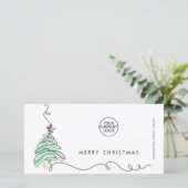 ミニマエレガントリストの企業のクリスマスグリーティング シーズンカード (スタンド正面)