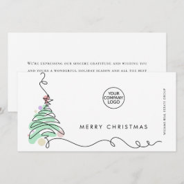 ミニマエレガントリストの企業のクリスマスグリーティング シーズンカード