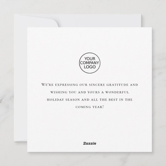 ミニマエレガントリストの企業のクリスマスグリーティング シーズンカード (裏面)