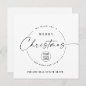 ミニマエレガントリストの企業のクリスマスグリーティング シーズンカード (正面/裏面)