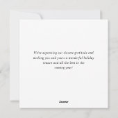 ミニマエレガントリストの企業のクリスマスグリーティング シーズンカード (裏面)