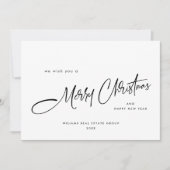 ミニマエレガントリストの企業のクリスマスグリーティング シーズンカード (正面)