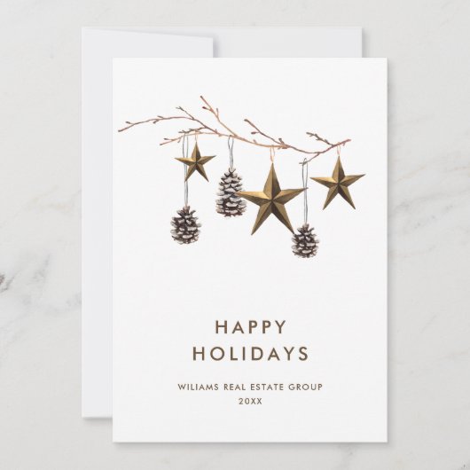 ミニマエレガントリストの企業のクリスマスグリーティング シーズンカード (正面)