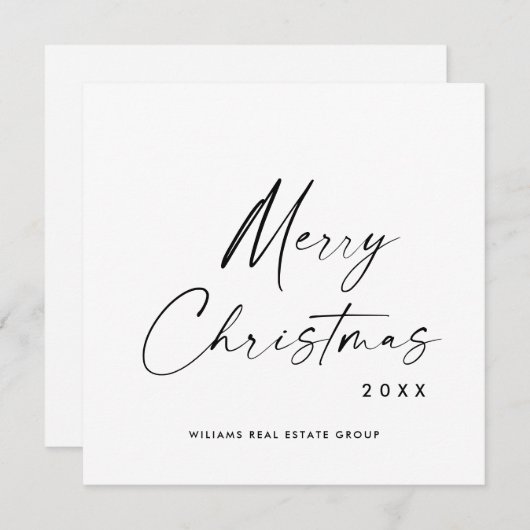 ミニマエレガントリストの企業のクリスマスグリーティング シーズンカード (正面/裏面)