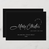ミニマエレガントリストの企業のクリスマスグリーティング シーズンカード (正面/裏面)