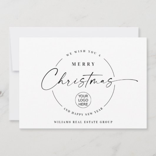 ミニマエレガントリストの企業のクリスマスグリーティング シーズンカード (正面)