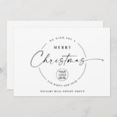 ミニマエレガントリストの企業のクリスマスグリーティング シーズンカード (正面/裏面)