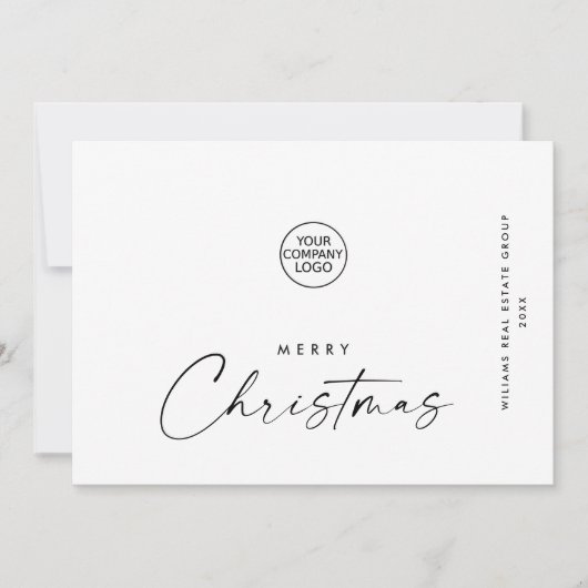 ミニマエレガントリストの企業のクリスマスグリーティング シーズンカード (正面)