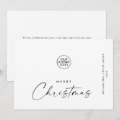 ミニマエレガントリストの企業のクリスマスグリーティング シーズンカード (正面/裏面)