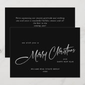 ミニマエレガントリストの企業のクリスマスグリーティング シーズンカード (正面/裏面)