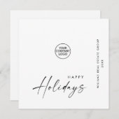 ミニマエレガントリストの企業のクリスマスグリーティング シーズンカード (正面/裏面)