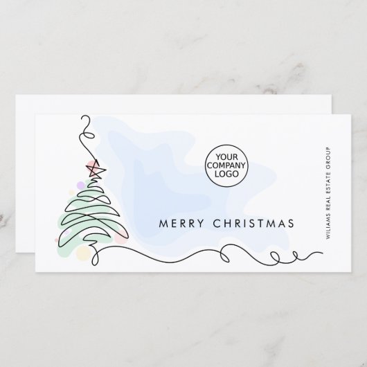 ミニマエレガントリストの企業のクリスマスグリーティング シーズンカード (正面/裏面)