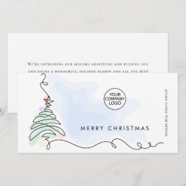 ミニマエレガントリストの企業のクリスマスグリーティング シーズンカード