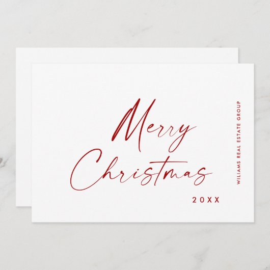 ミニマエレガントリストの企業のクリスマスグリーティング シーズンカード (正面/裏面)