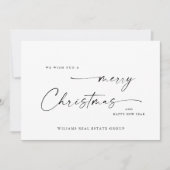 ミニマエレガントリストの企業のクリスマスグリーティング シーズンカード (正面)