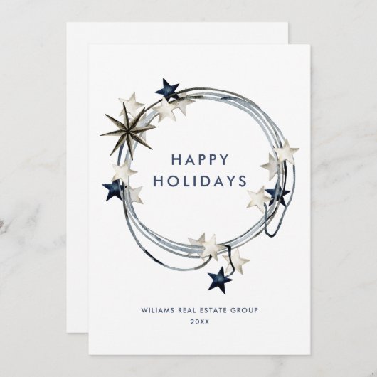 ミニマエレガントリストの企業のクリスマスグリーティング シーズンカード (正面/裏面)