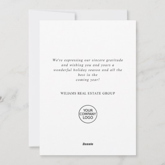 ミニマエレガントリストの企業のクリスマスグリーティング シーズンカード (裏面)